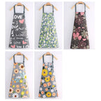 Floral Waterproof Apron with Pocket
