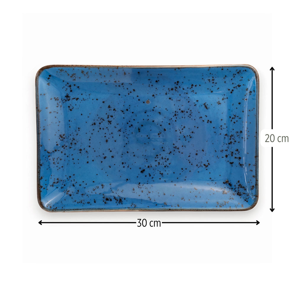 Blue Porcelain Serving Platter (30x20cm)