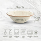 Porcelain Soup & Cereal Bowls (Set of 4, Sandstone, 18cm)