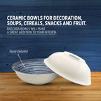 Porcelain Soup & Cereal Bowls (Set of 4, Deep Tide)