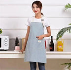 Striped Cotton-Linen Waist Apron