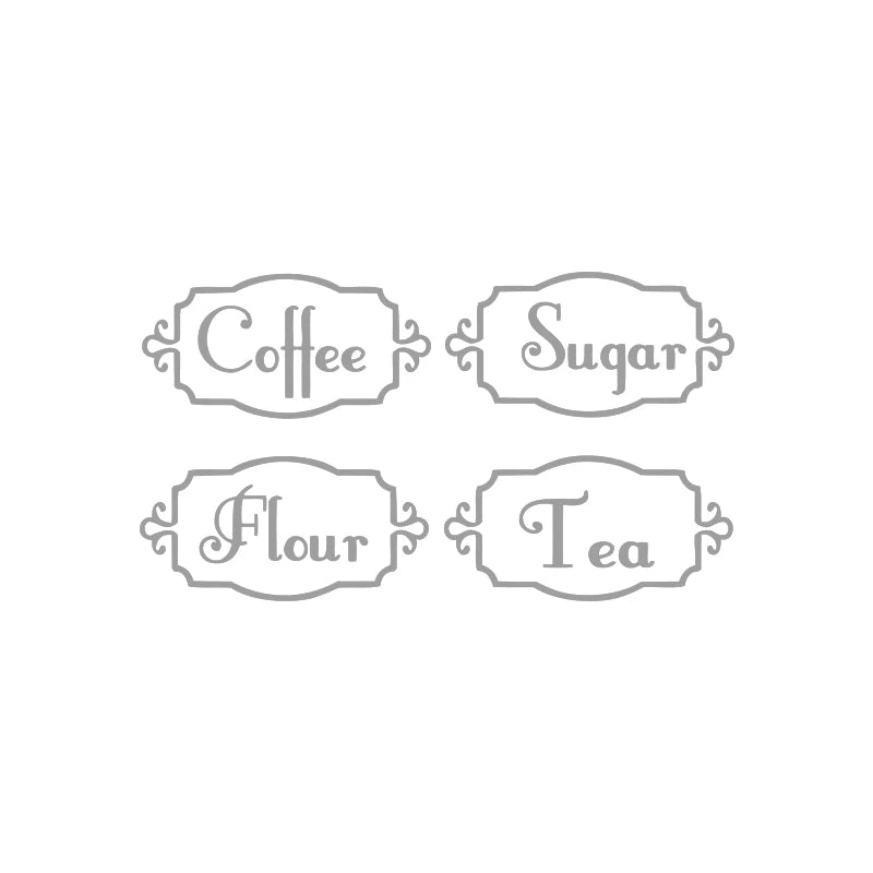Vinyl Pantry Jar Labels (Set of 4)