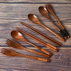 3-Piece Wooden Travel Cutlery Set
