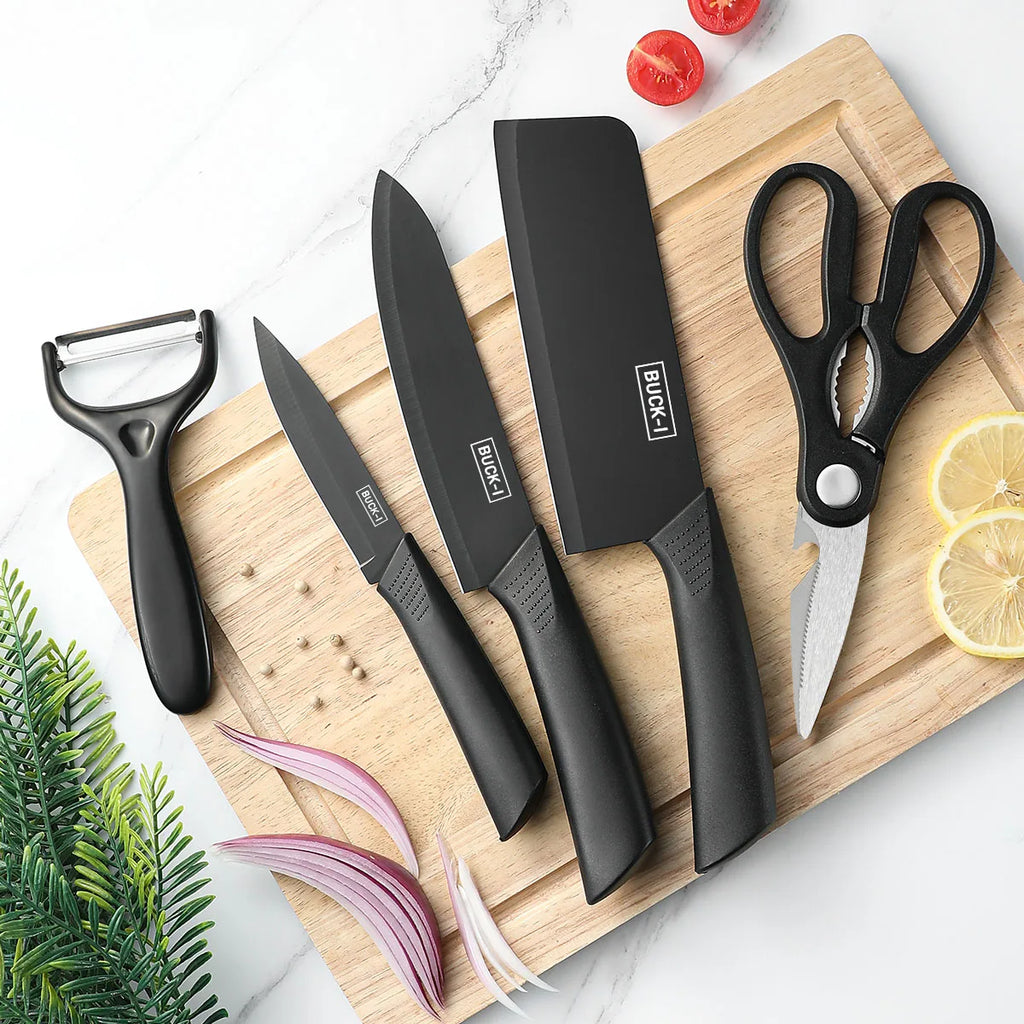 Black Steel Kitchen Knife Set