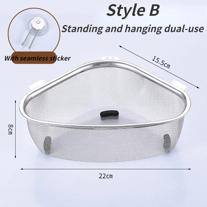 Stainless Steel Corner Sink Strainer
