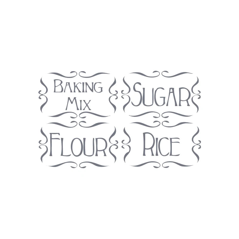 Vinyl Pantry Jar Labels (Set of 4)
