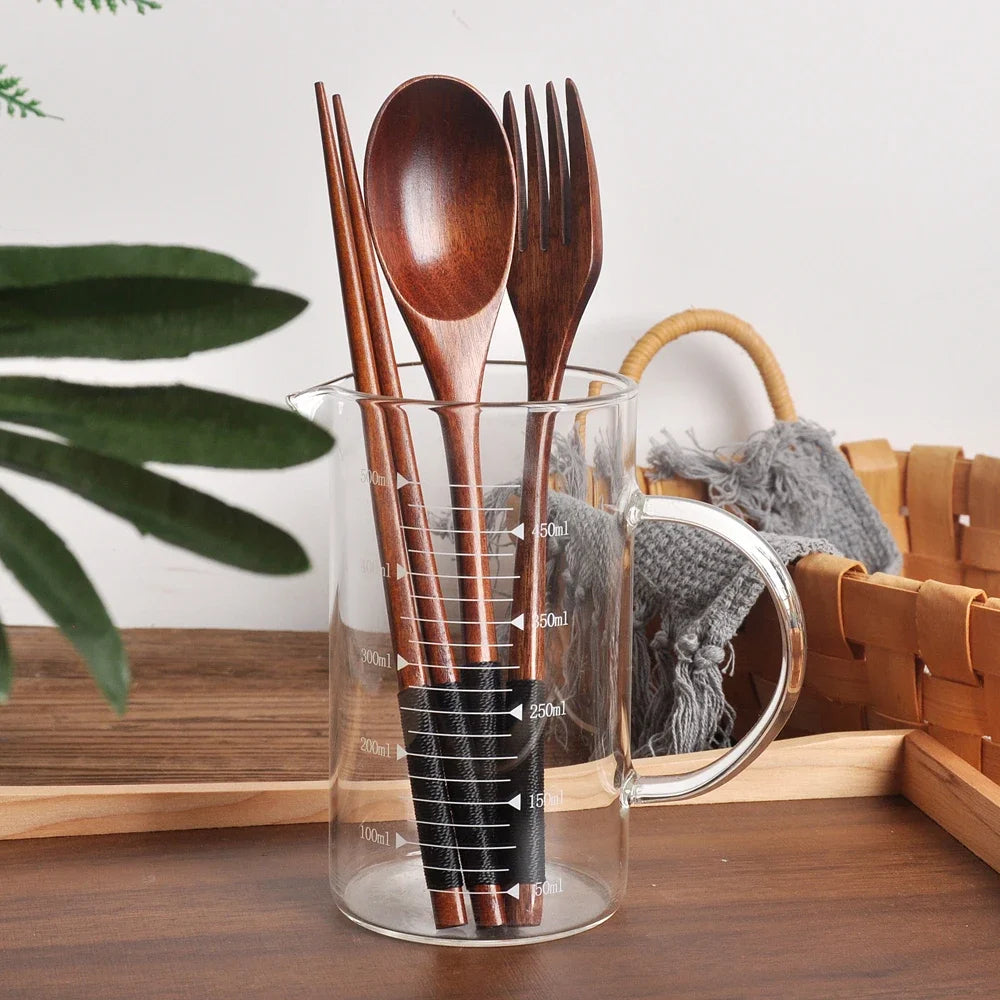 3-Piece Wooden Travel Cutlery Set