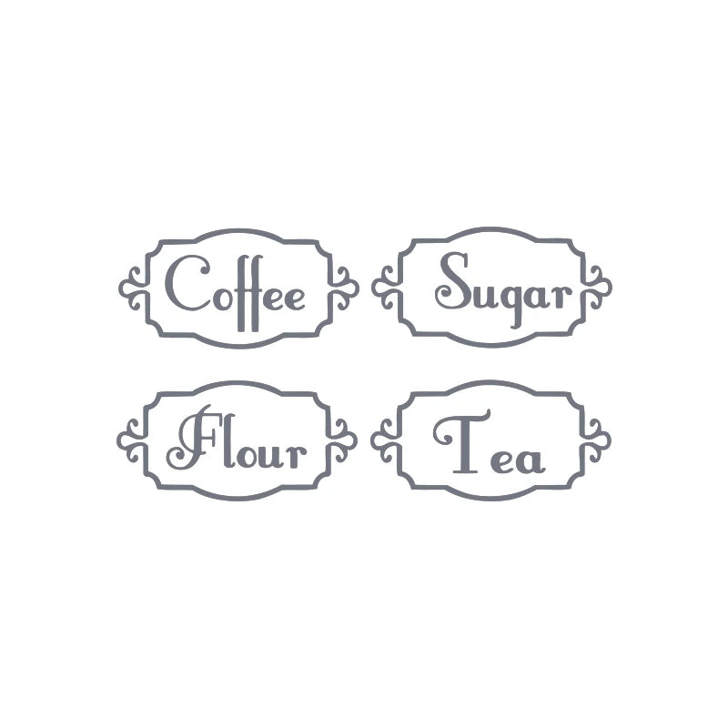 Vinyl Pantry Jar Labels (Set of 4)