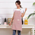 Striped Cotton-Linen Waist Apron