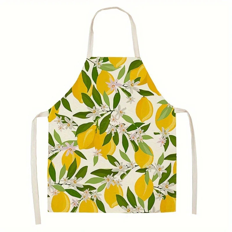 Cotton-Linen Printed Kitchen Apron