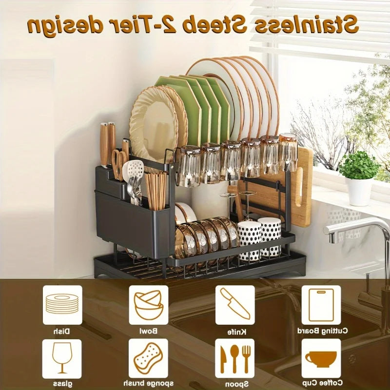 2-Tier Dish & Cup Drying Rack