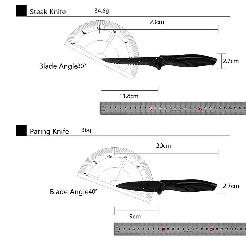 Kitchen Knife Set with Block & Sharpener (17-Piece)