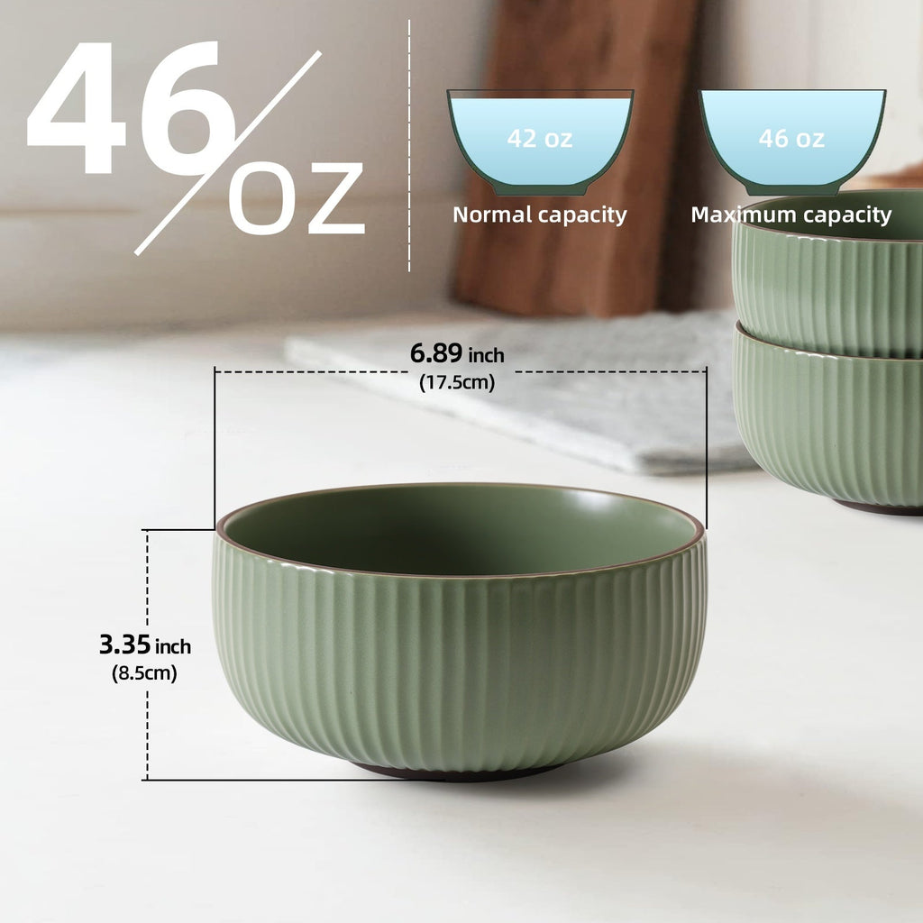 46 oz Ceramic Bowl Set of 4