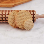Embossed Rolling Pin with Cookie Cutters