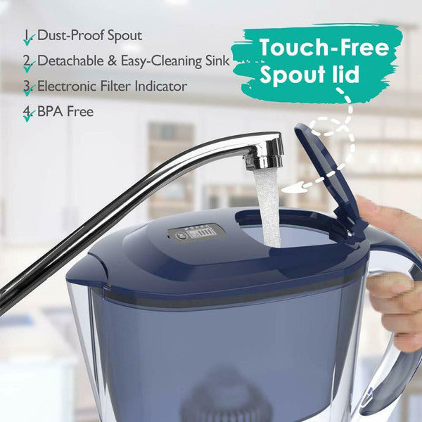 Water Filter Pitcher (10-Cup, 4-Stage Filtration)