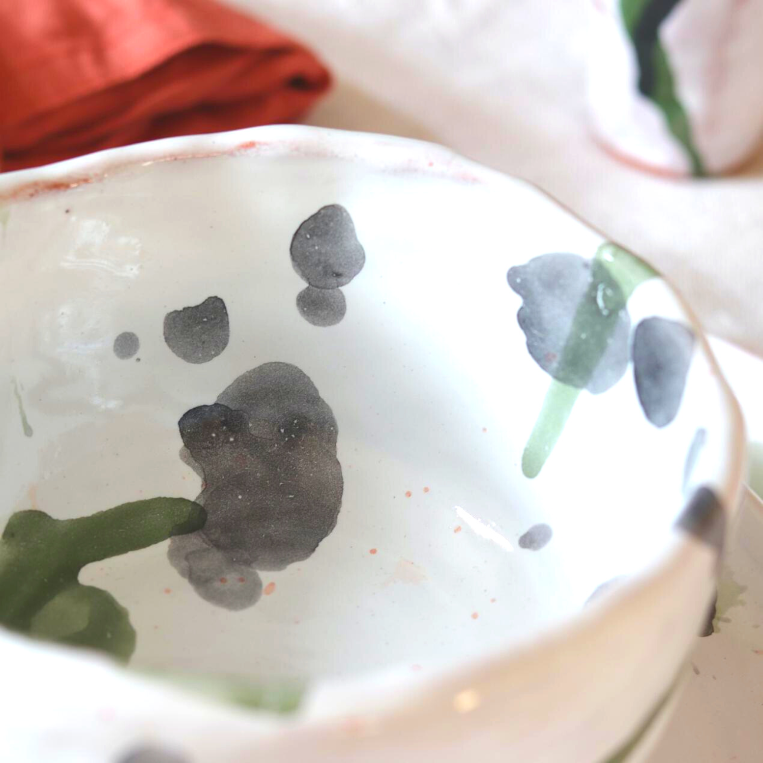 Handmade Watercolour Ceramic Soup Bowl