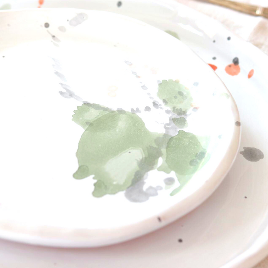 Handmade Watercolour Salad Plate