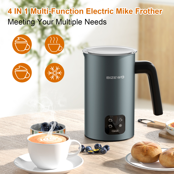 4-in-1 Automatic Milk Frother & Steamer (Hot & Cold)