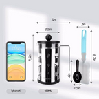 Stainless Steel French Press Coffee Maker (600ml)