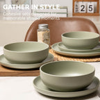 12-Piece Stoneware Dinnerware Set with Mugs
